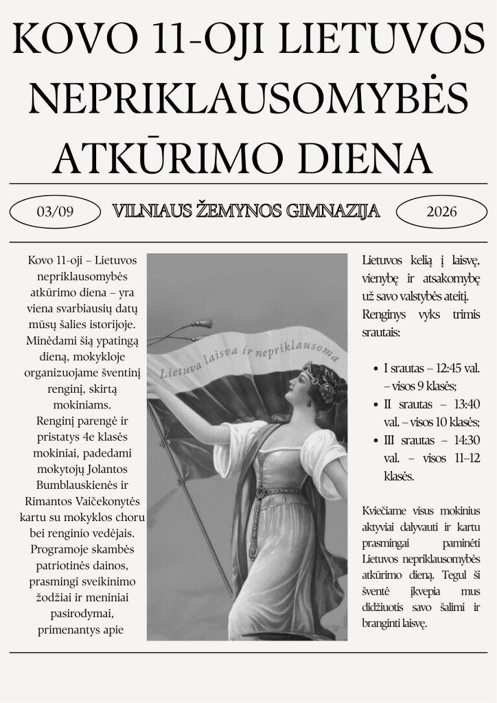 Kovo 11-oji lietuvos nepriklausomybės atkūrimo diena