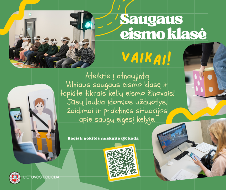 Kvietimas i saugaus eismo klasę